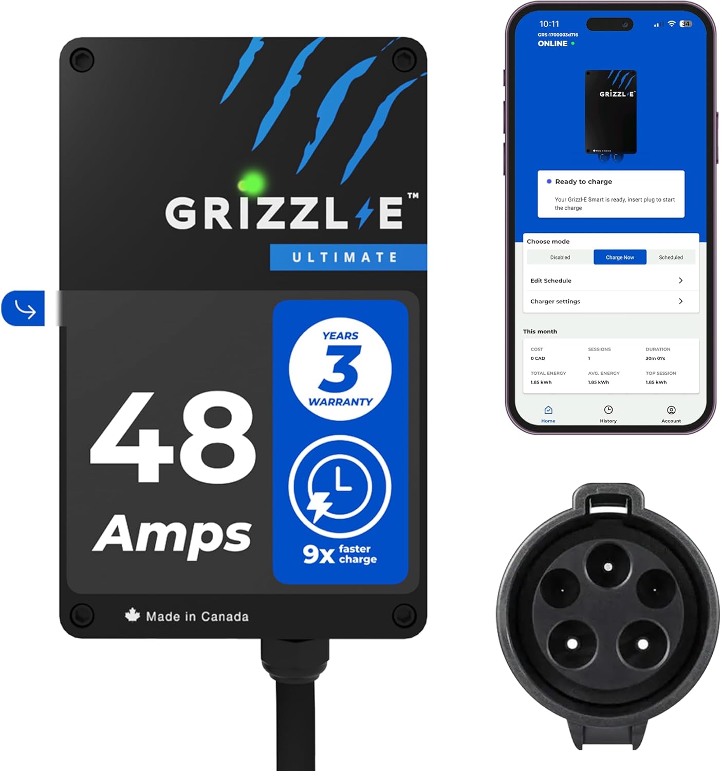 Level 2 EV Charger + Install | Grizzl-E Ultimate 48A | Wi-Fi & Canadian Made | Power Blitz Electrical