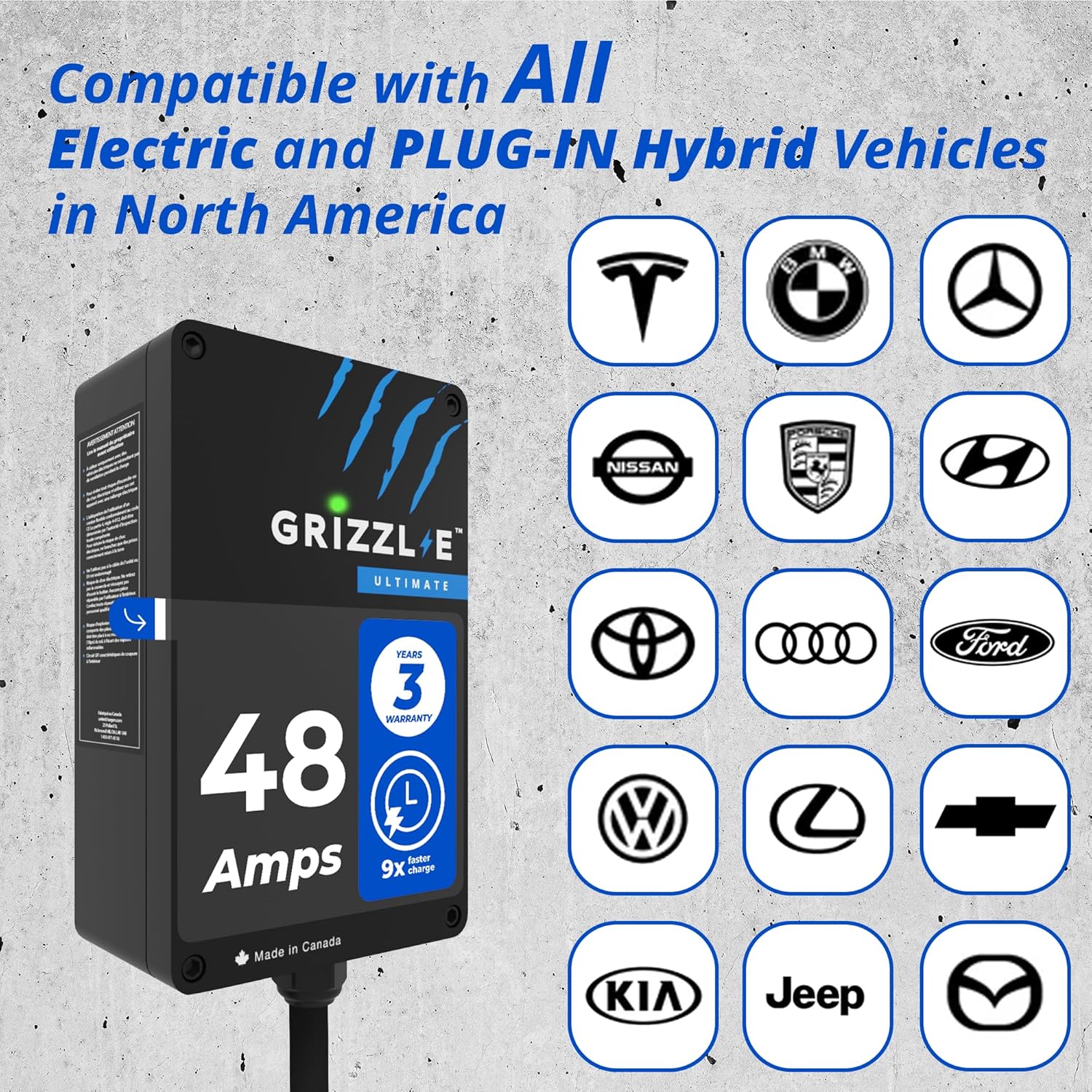 Level 2 EV Charger + Install | Grizzl-E Ultimate 48A | Wi-Fi & Canadian Made | Power Blitz Electrical - Image 2